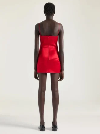 Sliced Mini Dress in Satin