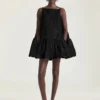 Sliced Mini Ruffled Dress in Lace