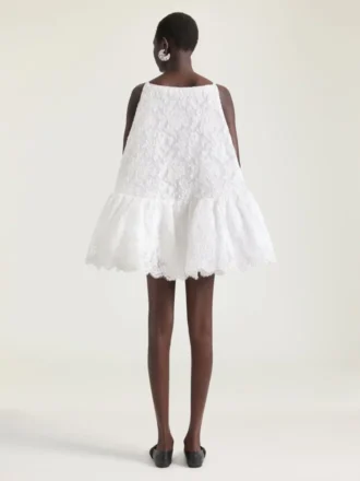 Sliced Mini Ruffled Dress in Lace