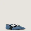 Sliced Square Ballerinas in Denim