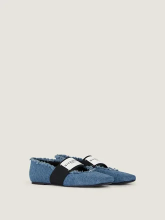 Sliced Square Ballerinas in Denim