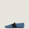 Sliced Square Ballerinas in Denim