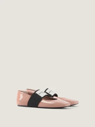 Sliced Square Ballerinas in Patent Leather