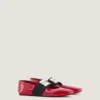 Sliced Square Ballerinas in Patent Leather