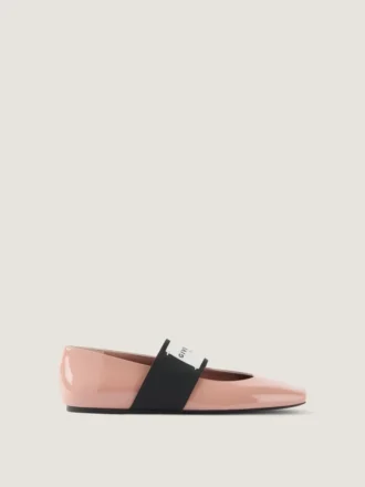 Sliced Square Ballerinas in Patent Leather