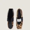 Sliced Square Ballerinas in Pony Leather with Leopard Pattern