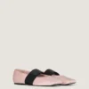 Sliced Square Ballerinas in Satin