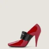 Sliced Square Givenchy Tape Pumps in Patent Leather