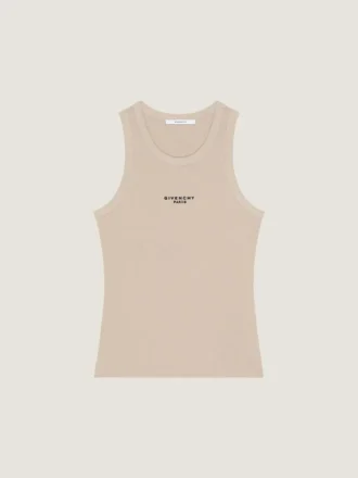 Slim Fit Tank Top in Cotton with Givenchy Paris Print