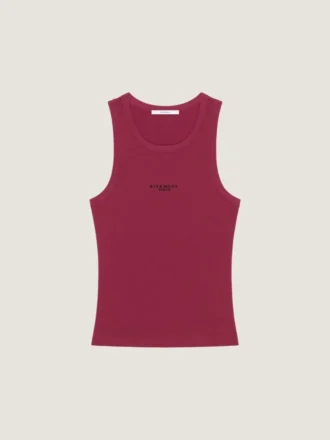 Slim Fit Tank Top in Cotton with Givenchy Paris Print