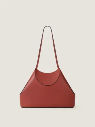 Small Facet Tote Bag in Grained Leather