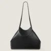 Small Facet Tote Bag in Grained Leather