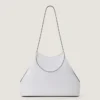 Small Facet Tote Bag in Grained Leather