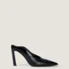 Spiky Heeled Mules in Leather
