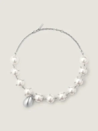 Spiky Pearl Necklace in Metal and Pearls