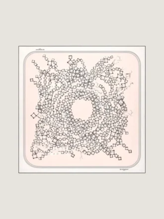 Square in Silk with Deconstructed Crystals Print