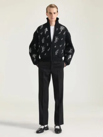 Straight Leg Tailored Trousers in Wool Mohair