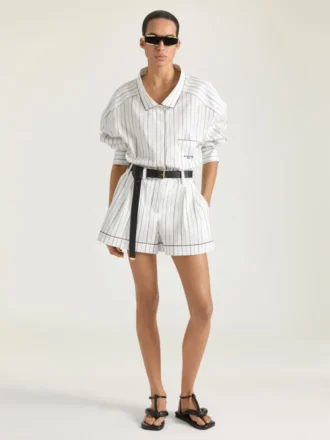 Striped Shirt in Cotton and Silk