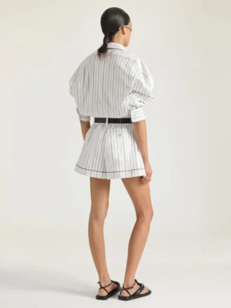 Striped Shorts in Cotton and Silk