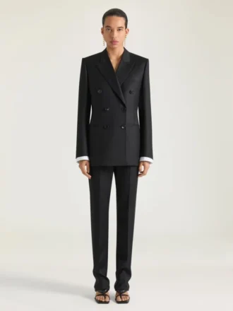 Striped Skinny Pants in Wool