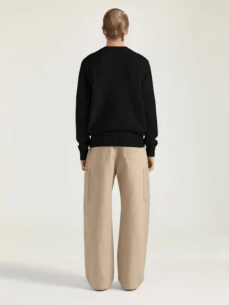 Sweater in Cotton Knit with Givenchy Paris Embroidery