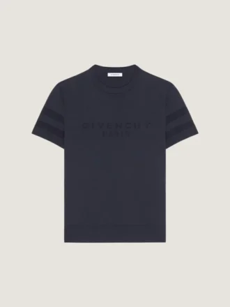 T-Shirt in Cotton Knit with Givenchy Paris Jacquard