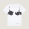 T-Shirt in Cotton with Cutaway Bra Print