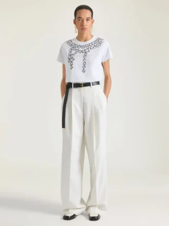 T-Shirt in Cotton with Deconstructed Crystals Print