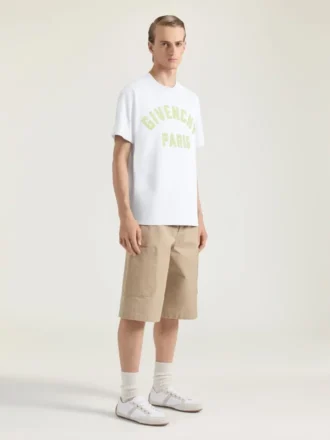 T-Shirt in Cotton with Givenchy Paris Embroidery