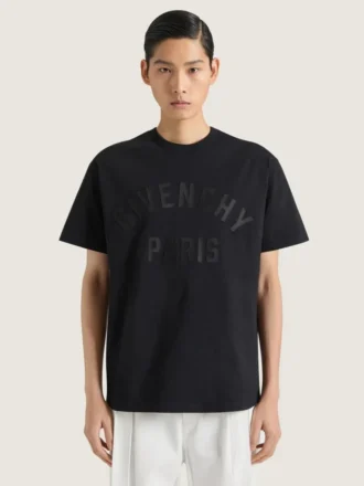 T-Shirt in Cotton with Givenchy Paris Embroidery