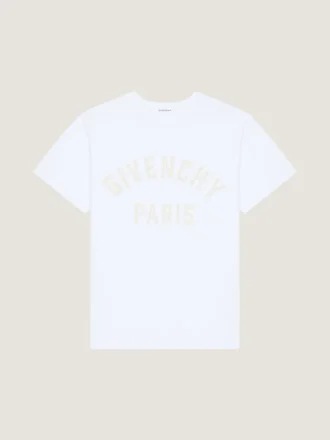 T-Shirt in Cotton with Givenchy Paris Embroidery