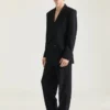 Tailored Double Pleat Trousers in Wool Twill
