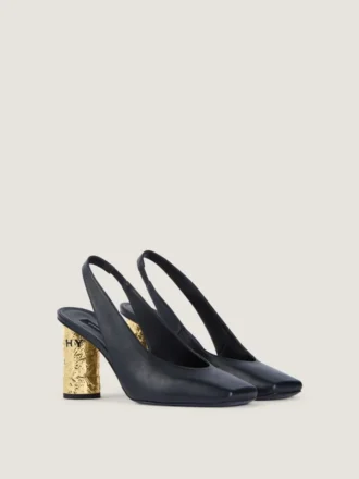 Tape Slingbacks in Leather