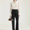 Tuxedo Cigarette Pants in Wool