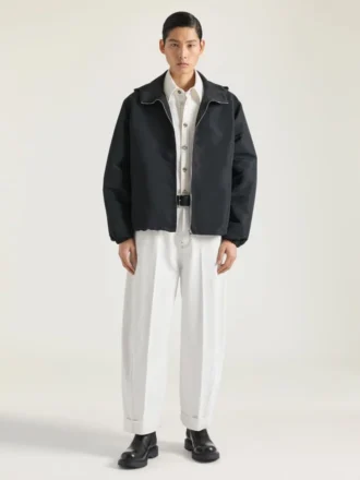 Windbreaker in Polyfaille with Givenchy Stamp Embroidery