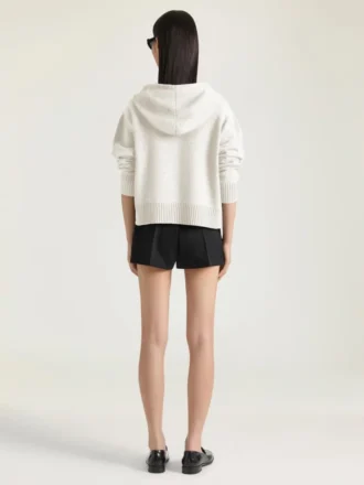 Zipped Hoodie in Wool and Cashmere
