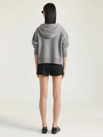 Zipped Hoodie in Wool and Cashmere